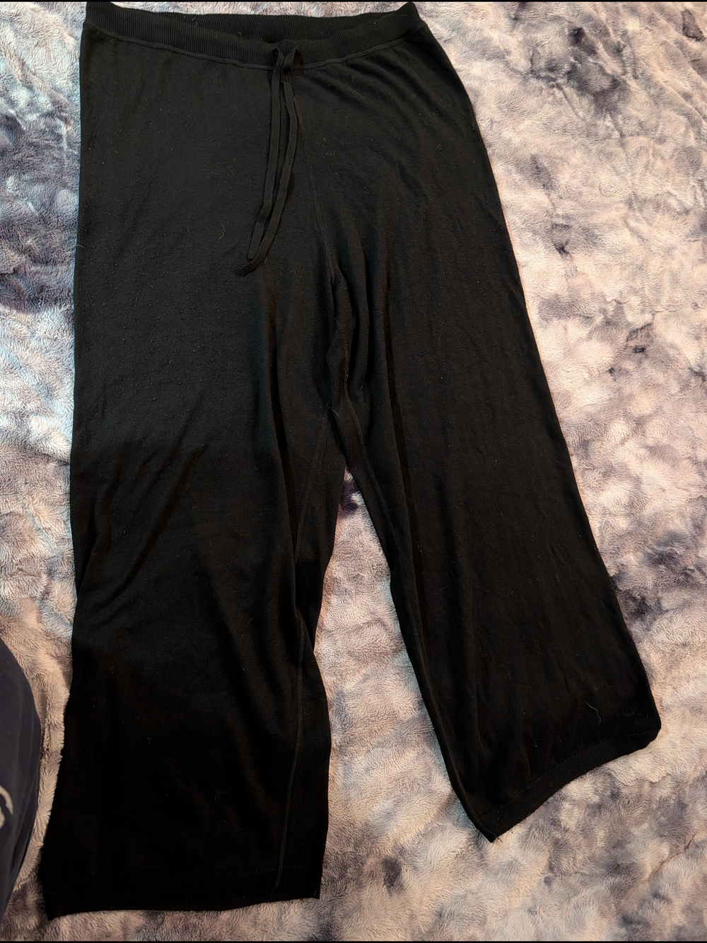 Victoria's Secret Black Ribbed Lounge Pants with Waistband